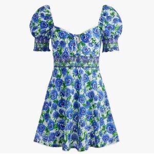 Alice + Olivia Crawford Sweetheart Mini Dress NWT - Floral Blue Dress